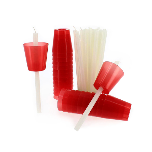 Cartone Candele Votive Bianche per Flambeaux 1,3 cm x 27 cm 10 Kg