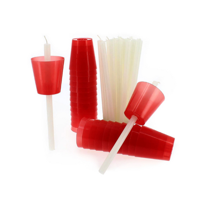 Cartone Candele Votive Bianche per Flambeaux 1,3 cm x 27 cm 10 Kg