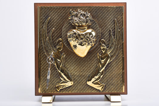 Tabernacolo Sacro Cuore con Porte Blindate in Fusione di Ottone