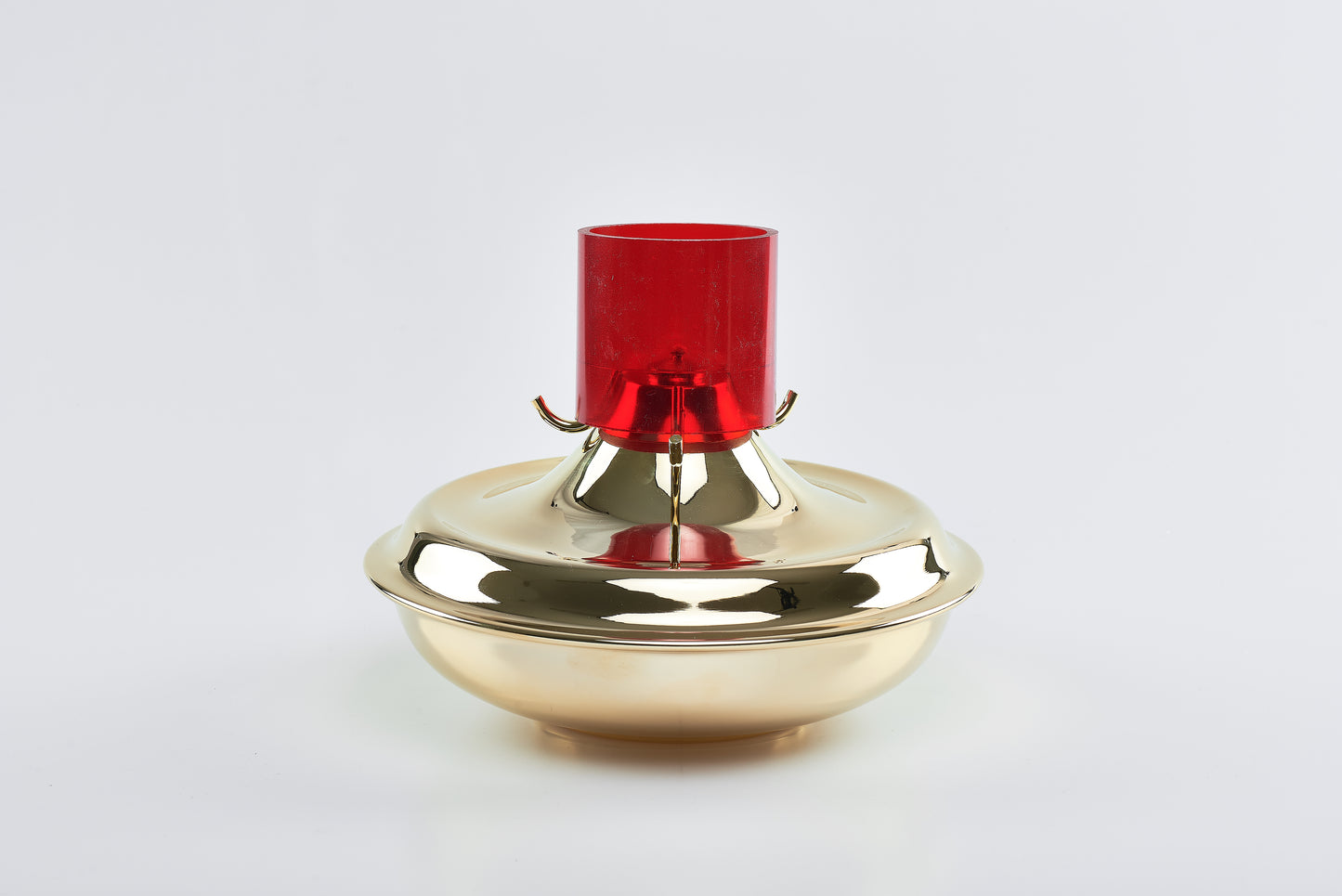 Lampada Lucerna con Vetro Rosso Diametro 25 Centimetri