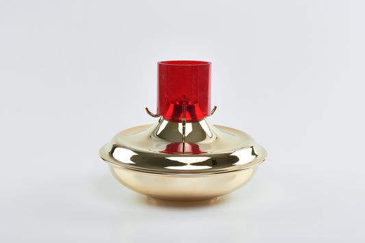 Lampada Lucerna con Vetro Rosso Diametro 25 Centimetri