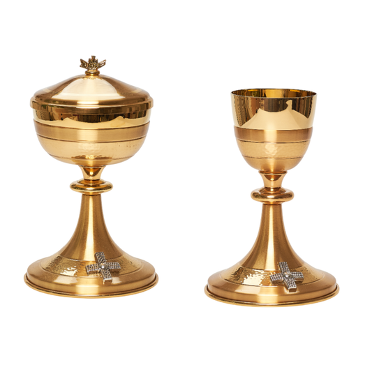 Calice e Pisside Martellati e Satinati Oro