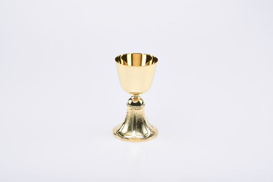 Calice in Ottone Dorato con Base in Fusione Altezza 16 Centimetri