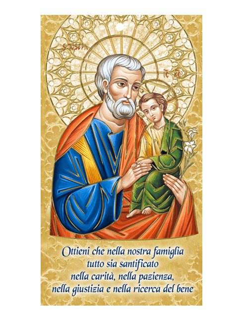Benedizione per la Casa San Giuseppe con Gesù Bambino 12x22 cm 100 Pezzi