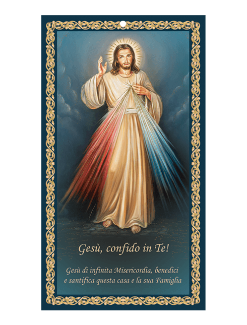 Benedizione per la Casa in 3D Gesù Misericordioso 11x21 cm 100 Pezzi