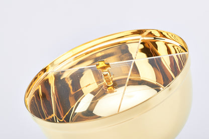 Pisside in Ottone con Coperchio Girevole in Plexiglass Altezza 24 Centimetri
