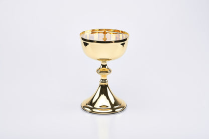 Pisside in Ottone con Coperchio Girevole in Plexiglass Altezza 24 Centimetri