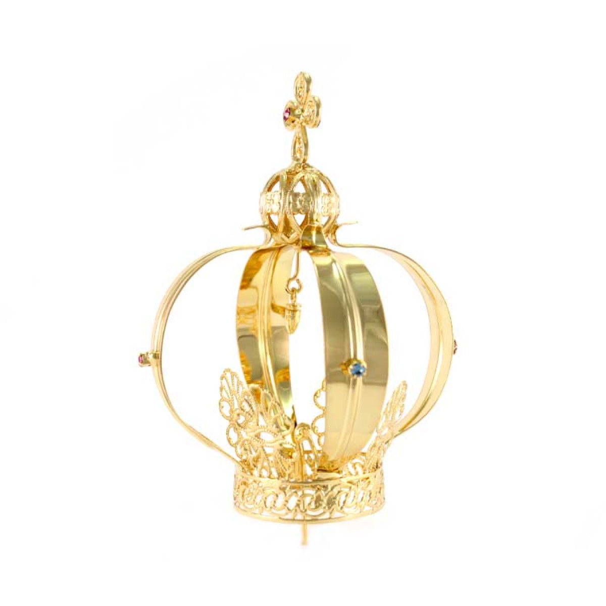 Corona Madonna di Fatima con Strass in Ottone Finitura Dorata