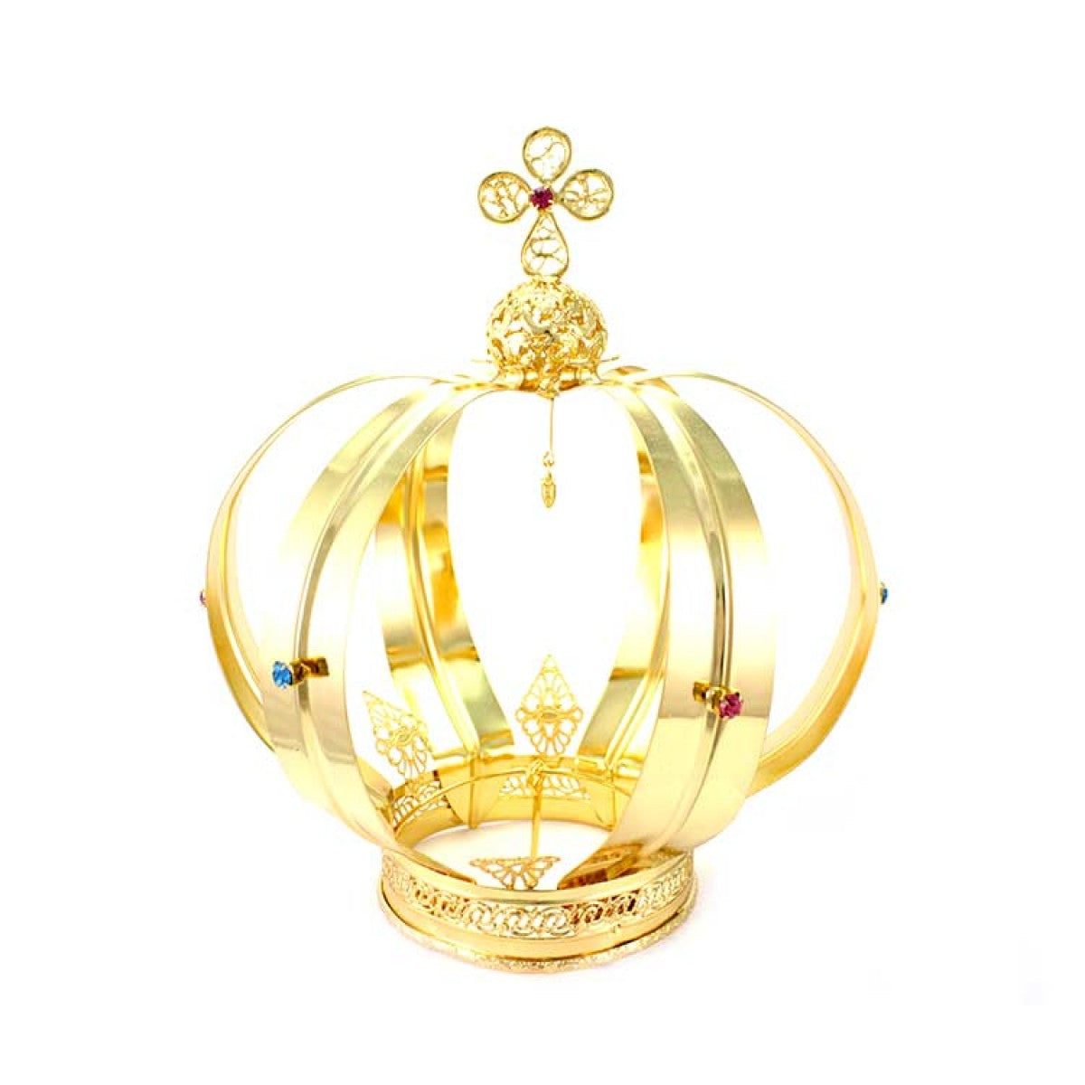 Corona Madonna di Fatima con Strass in Ottone Finitura Dorata