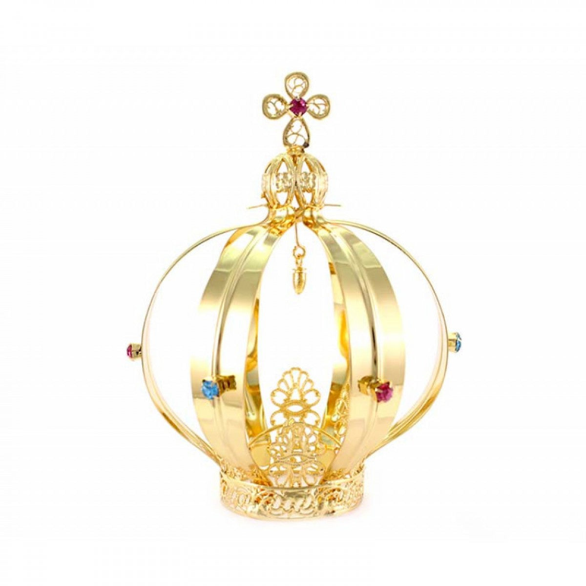 Corona Madonna di Fatima con Strass in Ottone Finitura Dorata