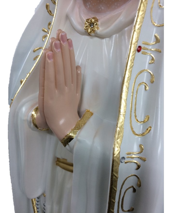 Statua Madonna di Fatima 105 cm in PVC con Occhi di Vetro