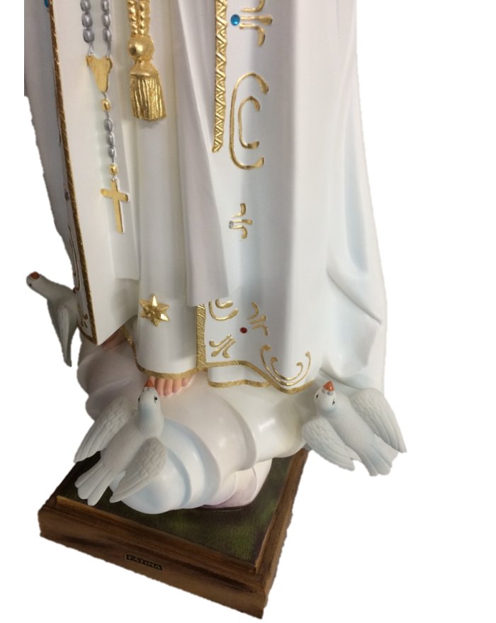 Statua Madonna di Fatima 95 cm in PVC con Occhi di Vetro