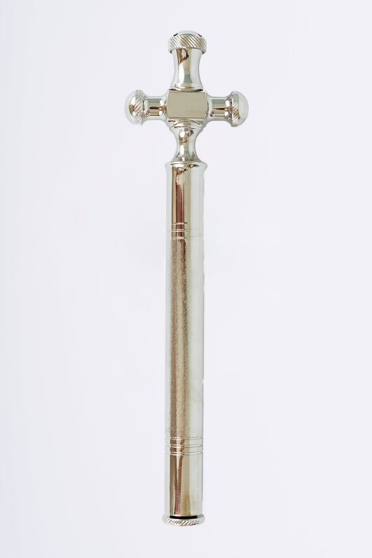 Aspersorio Croce con Custodia 20 x 5 Centimetri Argentato