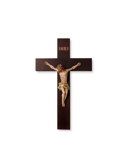 Crocifisso in Legno Massello con Cristo in Resina