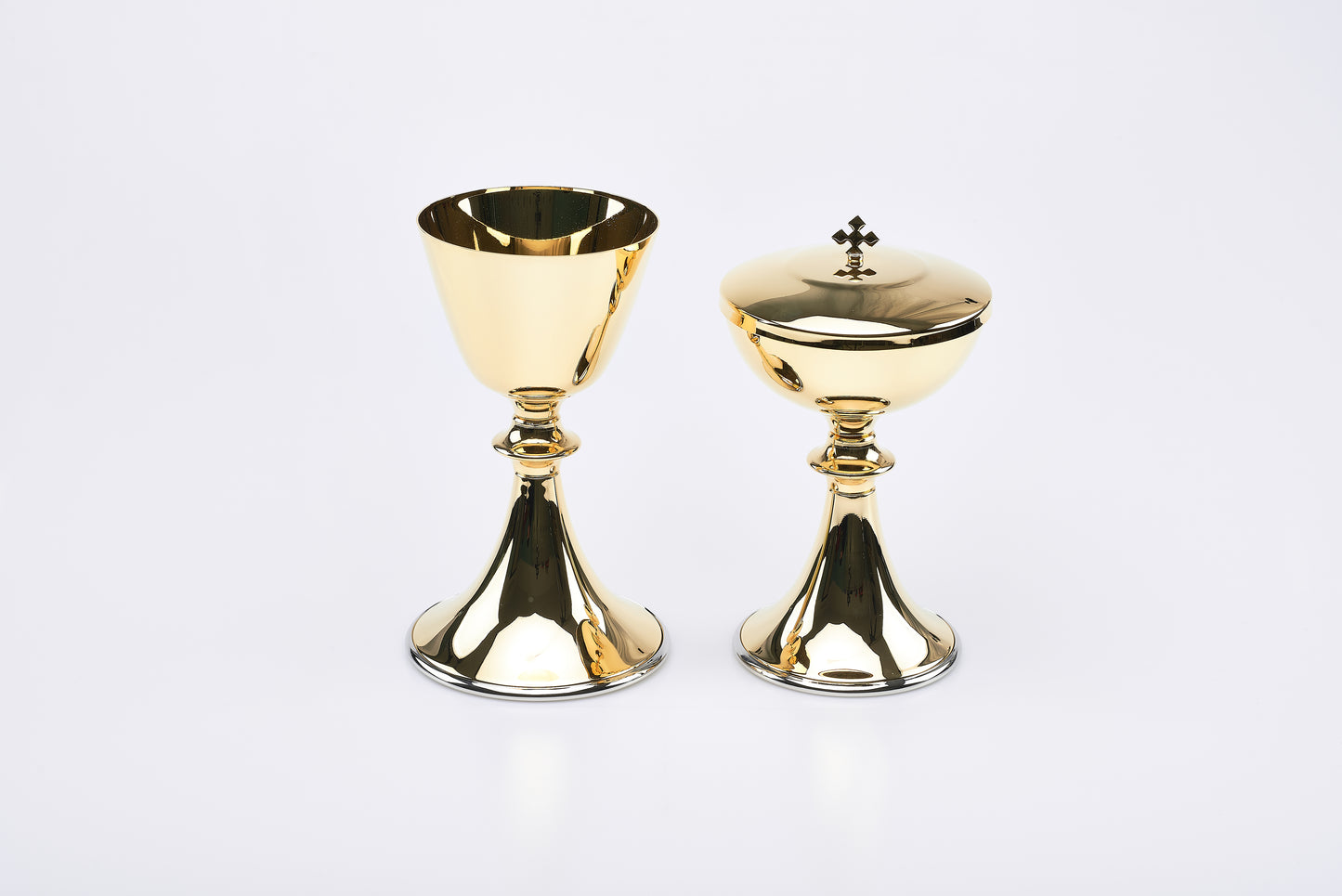 Calice e Pisside in Ottone Dorato