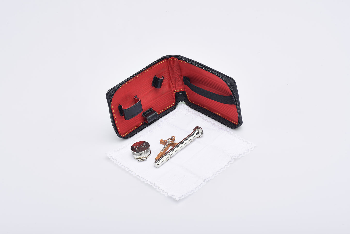 Piccolo Astuccio con Zip in Pelle di Vitello 9x11x2 Centimetri