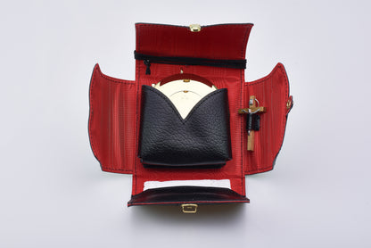 Astuccio Porta Teca in Pelle Gran Foca Nero