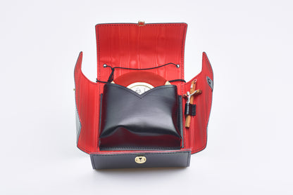 Astuccio Porta Teca in Pelle Gran Foca Nero