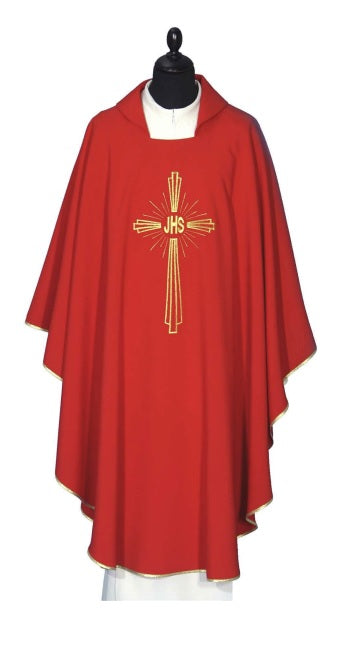 Casula Croce Ricamata in Fresco e Leggero Tessuto di Poliestere