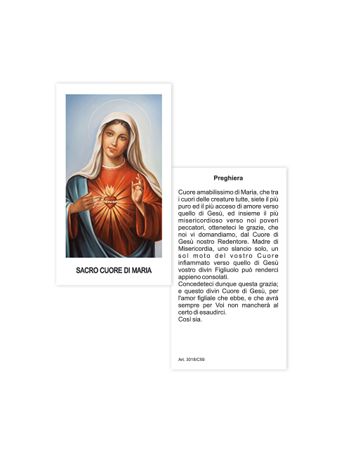 Immagine Sacro Cuore di Maria 6x10,5 cm 100 Pezzi