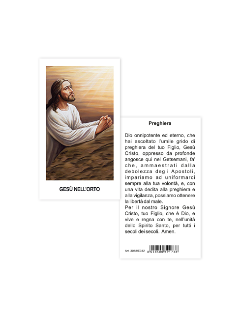 Immagine Gesù nell'Orto 6x10,5 cm 100 Pezzi