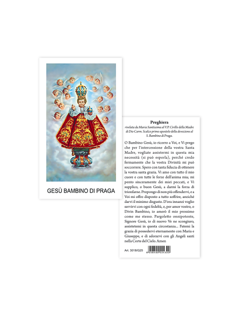 Immagine Gesù Bambino di Praga 6x10,5 cm 100 Pezzi