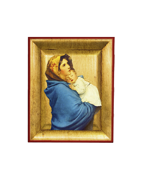 Quadretto Madonna con Bambino Icona con Foglia Oro
