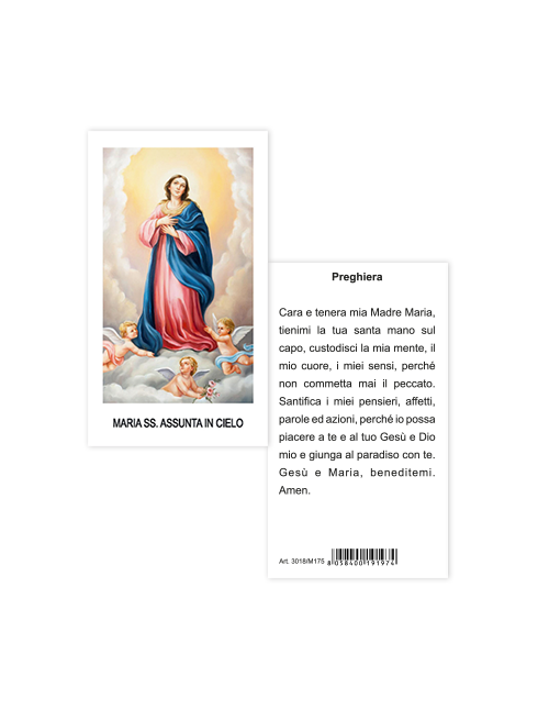 Immagine Madonna Assunta in Cielo 6x10,5 cm 100 Pezzi