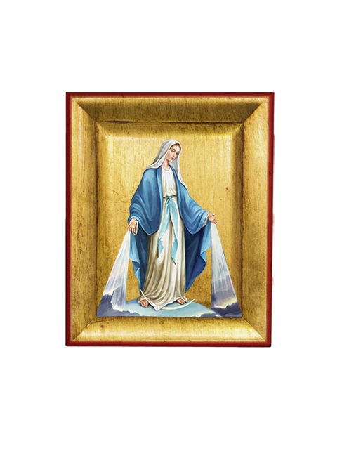 Quadretto Madonna Miracolosa Icona con Foglia Oro