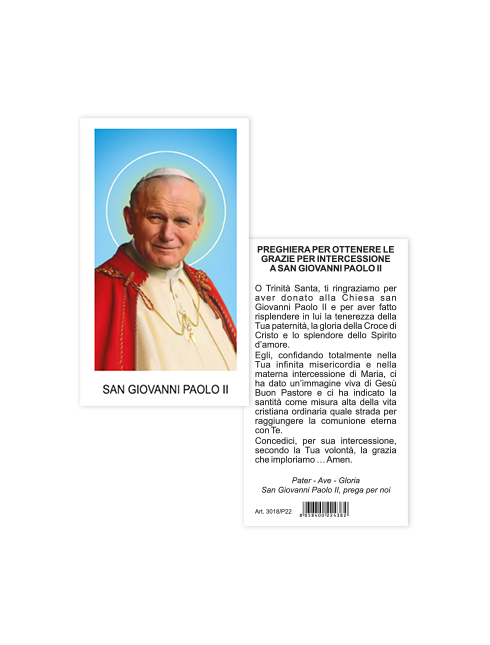 Immagine Papa San Giovanni Paolo II° 6x10,5 cm 100 Pezzi