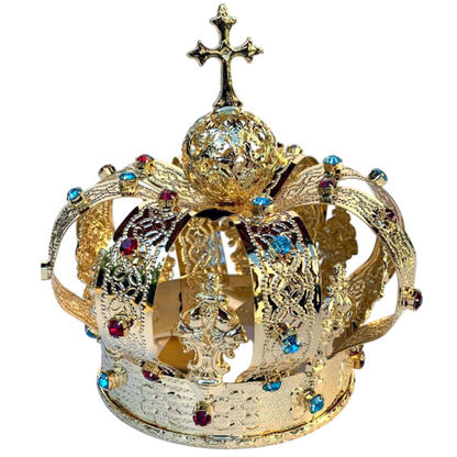 Corona Reale Filigrana Piena in Ottone Finitura Dorata