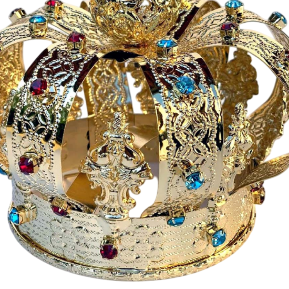 Corona Reale Filigrana Piena in Ottone Finitura Dorata