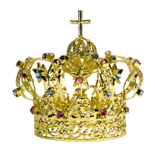Corona Filigrana con Stelle e Strass in Ottone Finitura Dorata