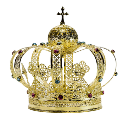 Corona Filigrana con Strass in Ottone Finitura Dorata