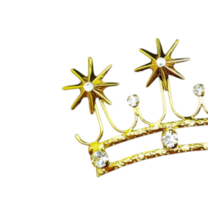 Corona Piatta con Stelle a Rilievo in Ottone Finitura Dorata