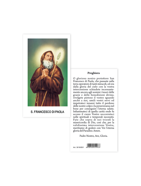 Immagine San Francesco di Paola 6x10,5 cm 100 Pezzi