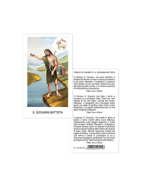 Immagine San Giovanni Battista 6x10,5 cm 100 Pezzi