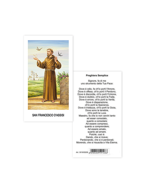 Immagine San Francesco d'Assisi 6x10,5 cm 100 Pezzi