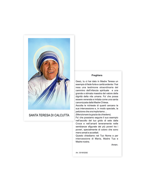 Immagine Santa Teresa di Calcutta 6x10,5 cm 100 Pezzi