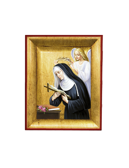 Quadretto Santa Rita da Cascia Icona con Foglia Oro