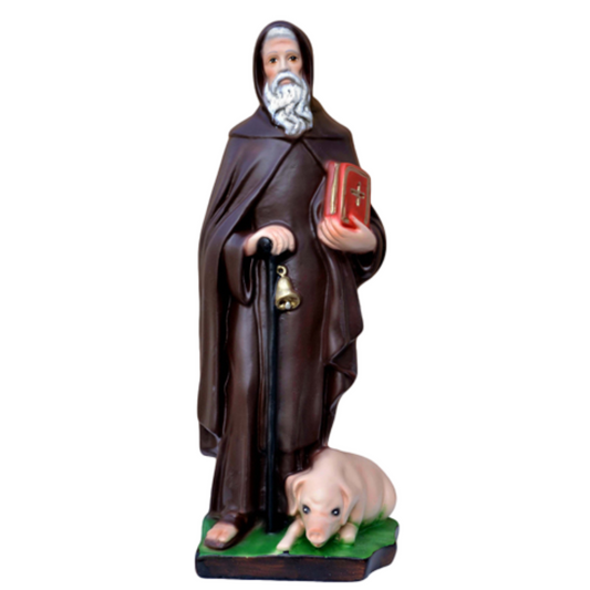 Statua Sant'Antonio Abate 30 cm in Resina Piena