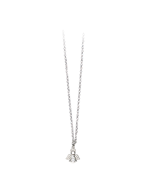 Collana Angioletto in Argento e Zirconi con Astuccio