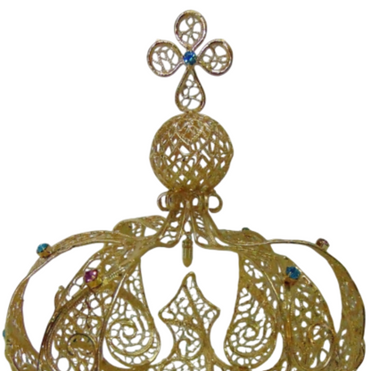 Corona Madonna di Fatima in Ottone Finitura Dorata