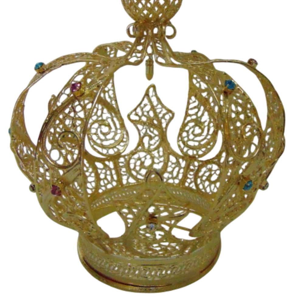 Corona Madonna di Fatima in Ottone Finitura Dorata