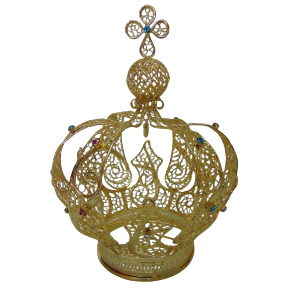 Corona Madonna di Fatima in Ottone Finitura Dorata