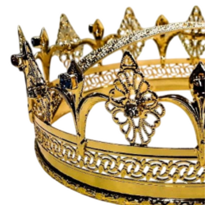 Corona Aperta con Strass e Gigli in Ottone Finitura Dorata