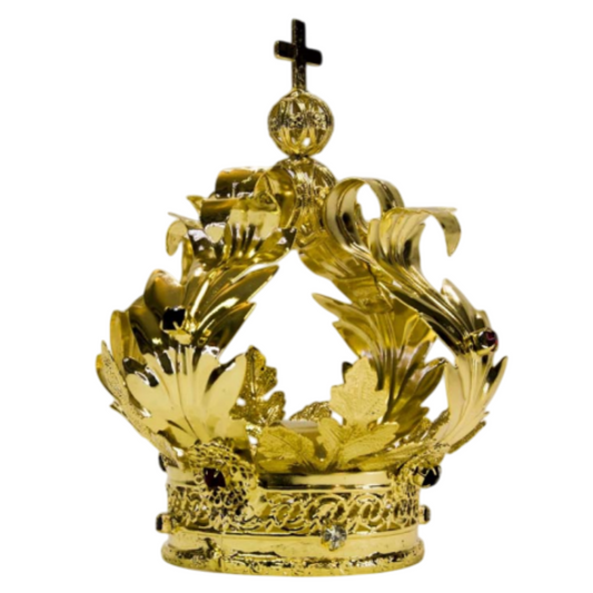Corona Filigrana con Foglie in Ottone Finitura Dorata