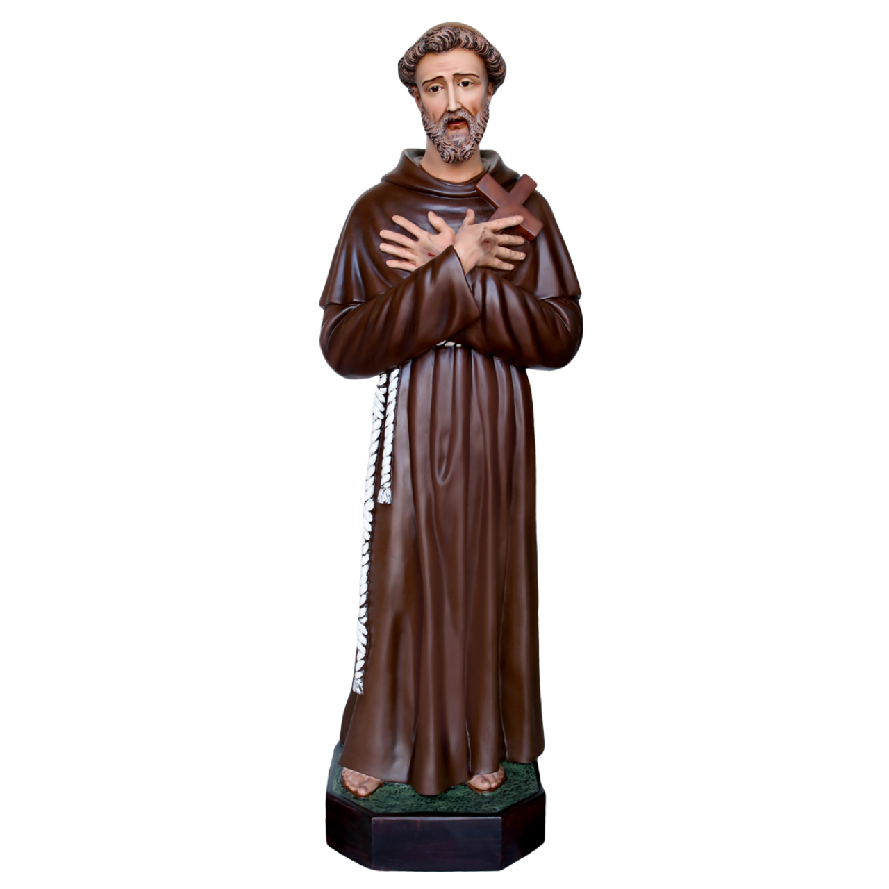 Statua San Francesco d'Assisi 150 cm in Vetroresina