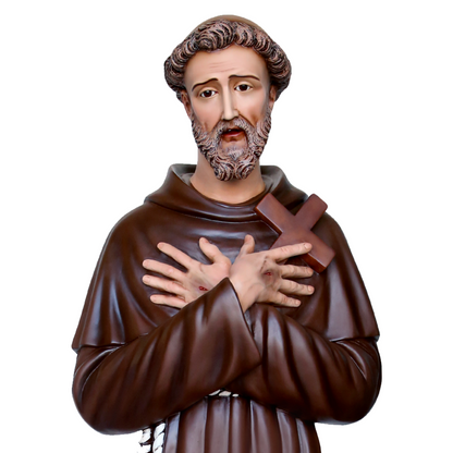 Statua San Francesco d'Assisi 150 cm in Vetroresina