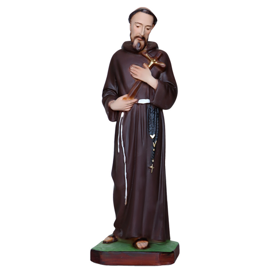 Statua San Francesco d'Assisi 30 cm in Resina Piena
